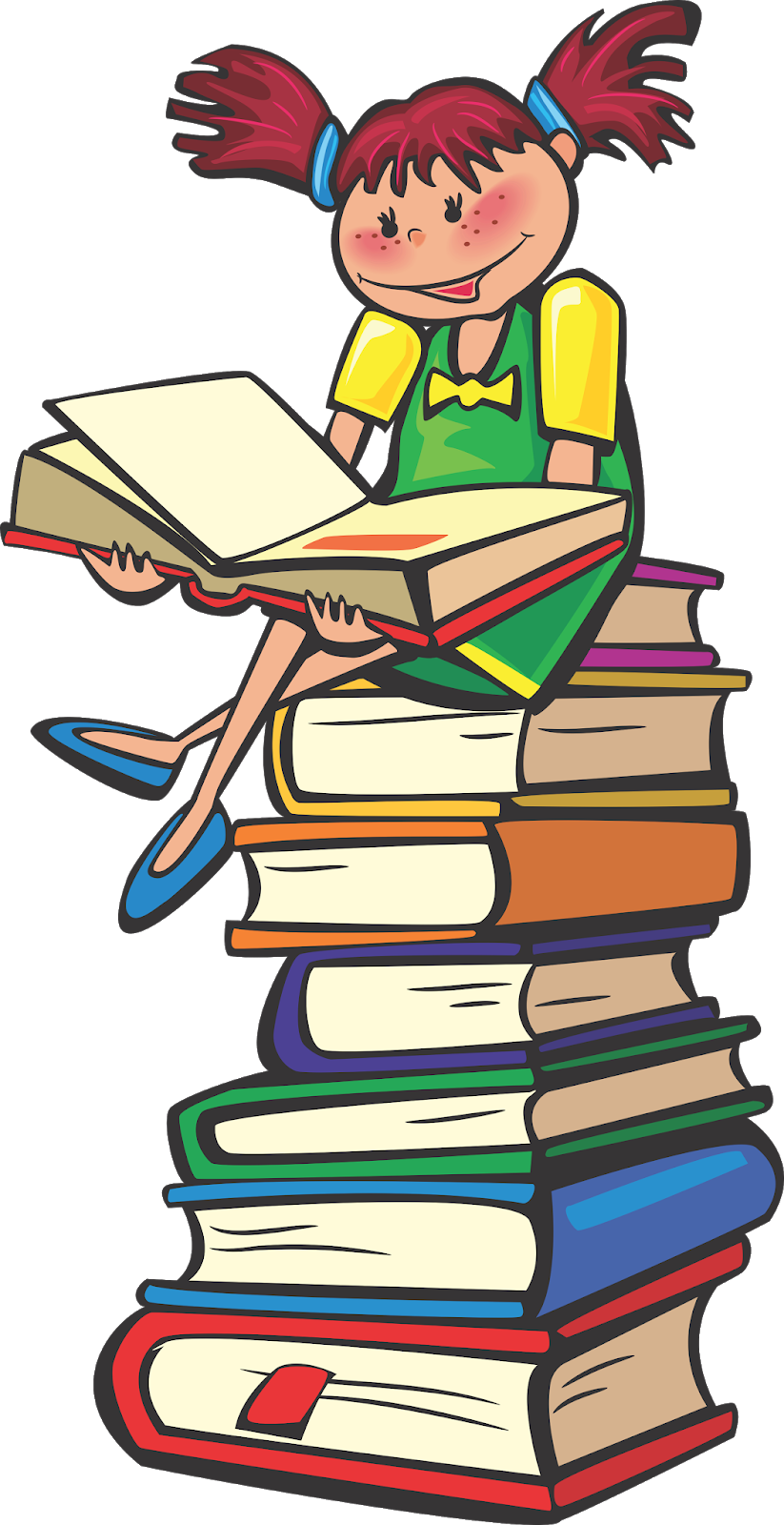 School Students Vector, Student Vector, Books Vector, - Reading Clipart Png (823x1600), Png Download