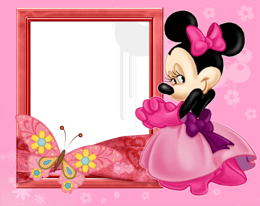 Marco De Foto Minnie Rosa - Marcos De Minnie Mouse (1008x800), Png Download