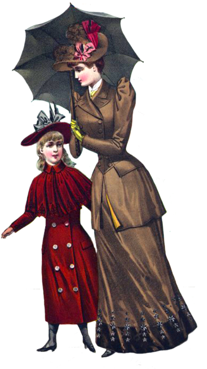 Victorian Women's Fashion - Victorian Lady Transparent Clipart (442x768), Png Download