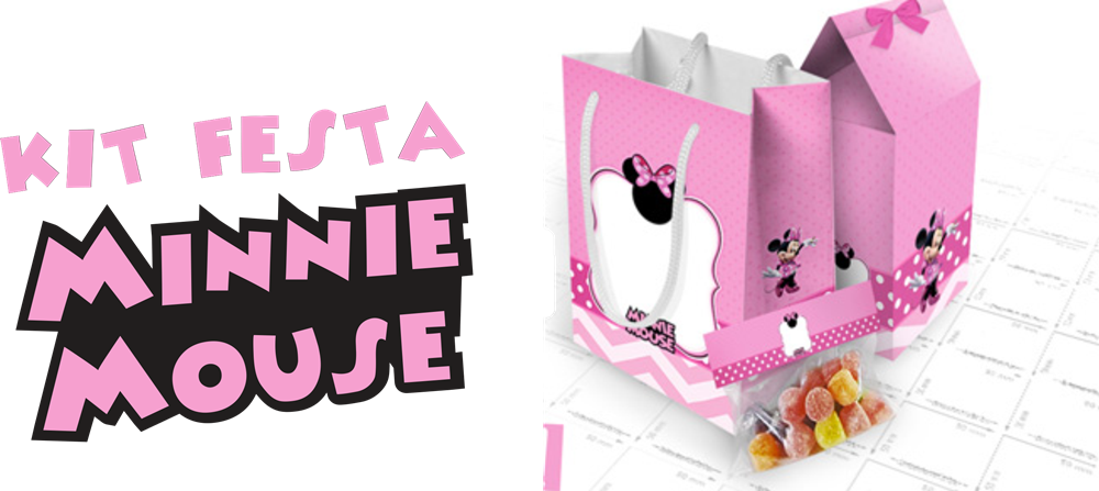 Kit Festa Minnie Rosacódigo - Construction Paper (1000x447), Png Download