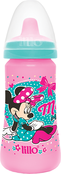 Copo Lillo Colors Disney 300ml 302931 Minnie Rosa - Minnie Mouse Water Canteen & Lunch Box Set (212x600), Png Download