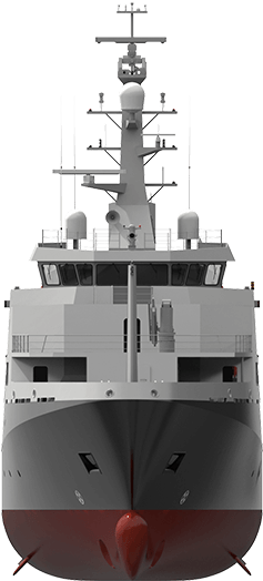 Damen Matv 2300 Front View - Fast Attack Craft (1300x575), Png Download