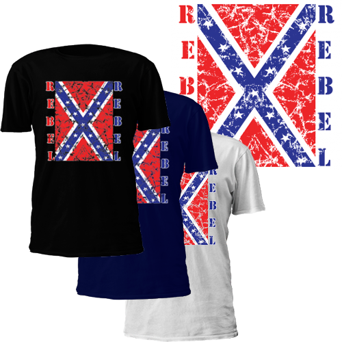 Rebel Confederate Flag T-shirt - He Leads Me Beside Still Waters (500x500), Png Download
