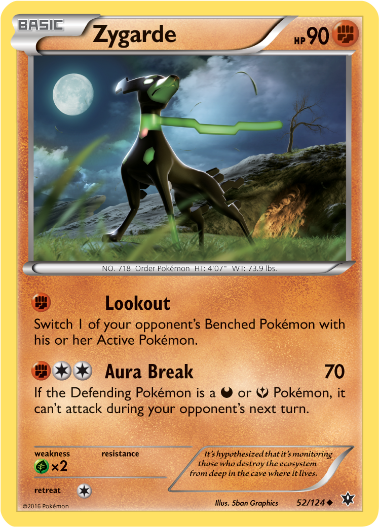 Xy Fates Collide C - Zygarde Card (819x1114), Png Download