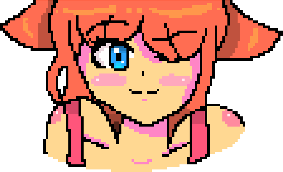 Kawaii Cat Girl - Cat Girl Pixel Art (1220x730), Png Download