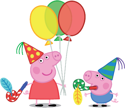 Imágenes De La Peppa Pig Con Fondo Transparente, Descarga - Peppa Pig Birthday Png (418x361), Png Download