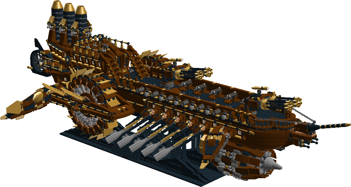 1 / - Steampunk Battleship (1296x672), Png Download