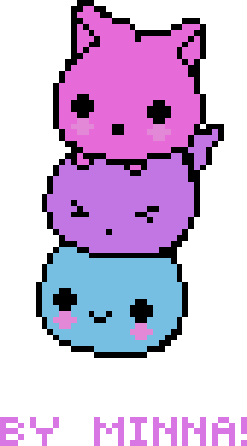 Kawaii Cat Blobs - Pixel Art Cat (1200x1200), Png Download