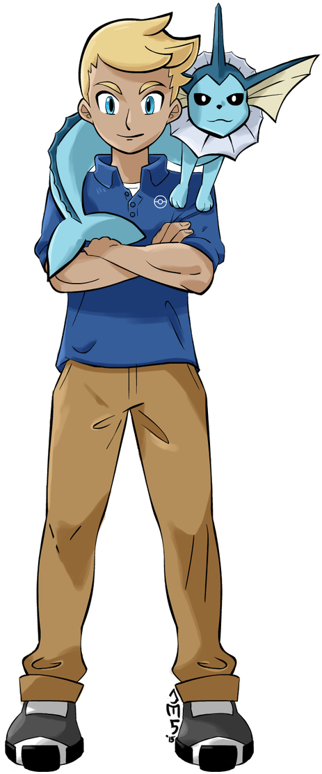 Jesse Soto On Twitter - Pokemon Trainer With Vaporeon (927x1200), Png Download