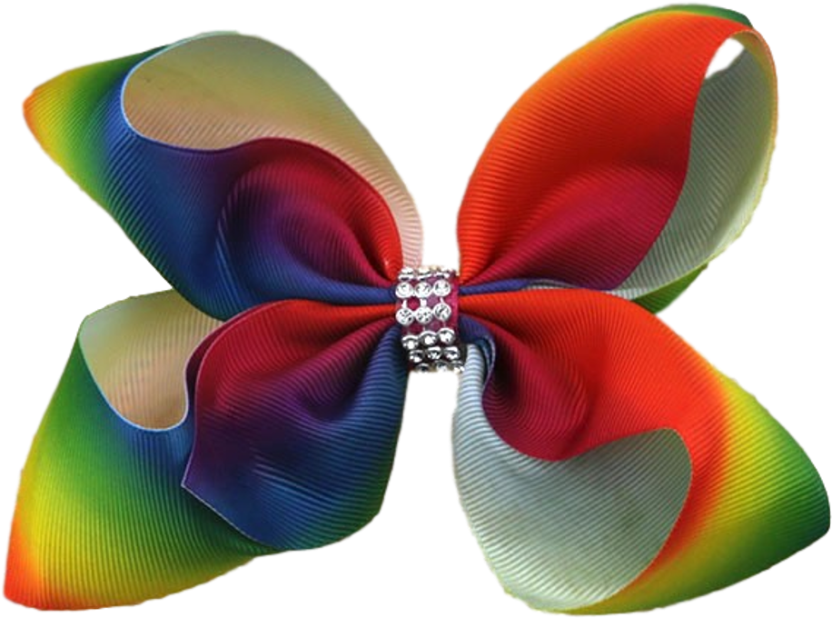 Hareena Hair Bow- Rhinestone Rainbow - Bow (1000x1000), Png Download