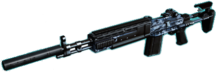 M14ebr S Blue Camo - Rifle (500x250), Png Download