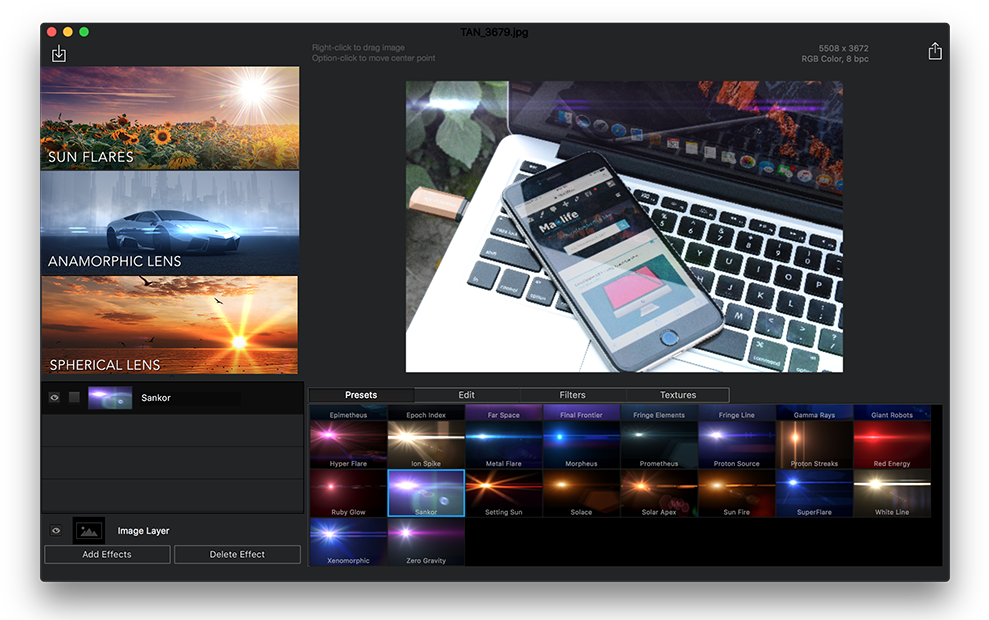 Lensflare Studio Có Hơn 100 Hiệu Ứng Ánh Sáng Chất - Macbook Pro (1000x623), Png Download