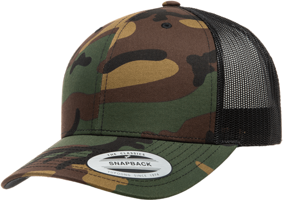 Picture Of 6606ca Retro Yupoong Trucker Camo - Retro Yupoong Trucker Camo (600x400), Png Download