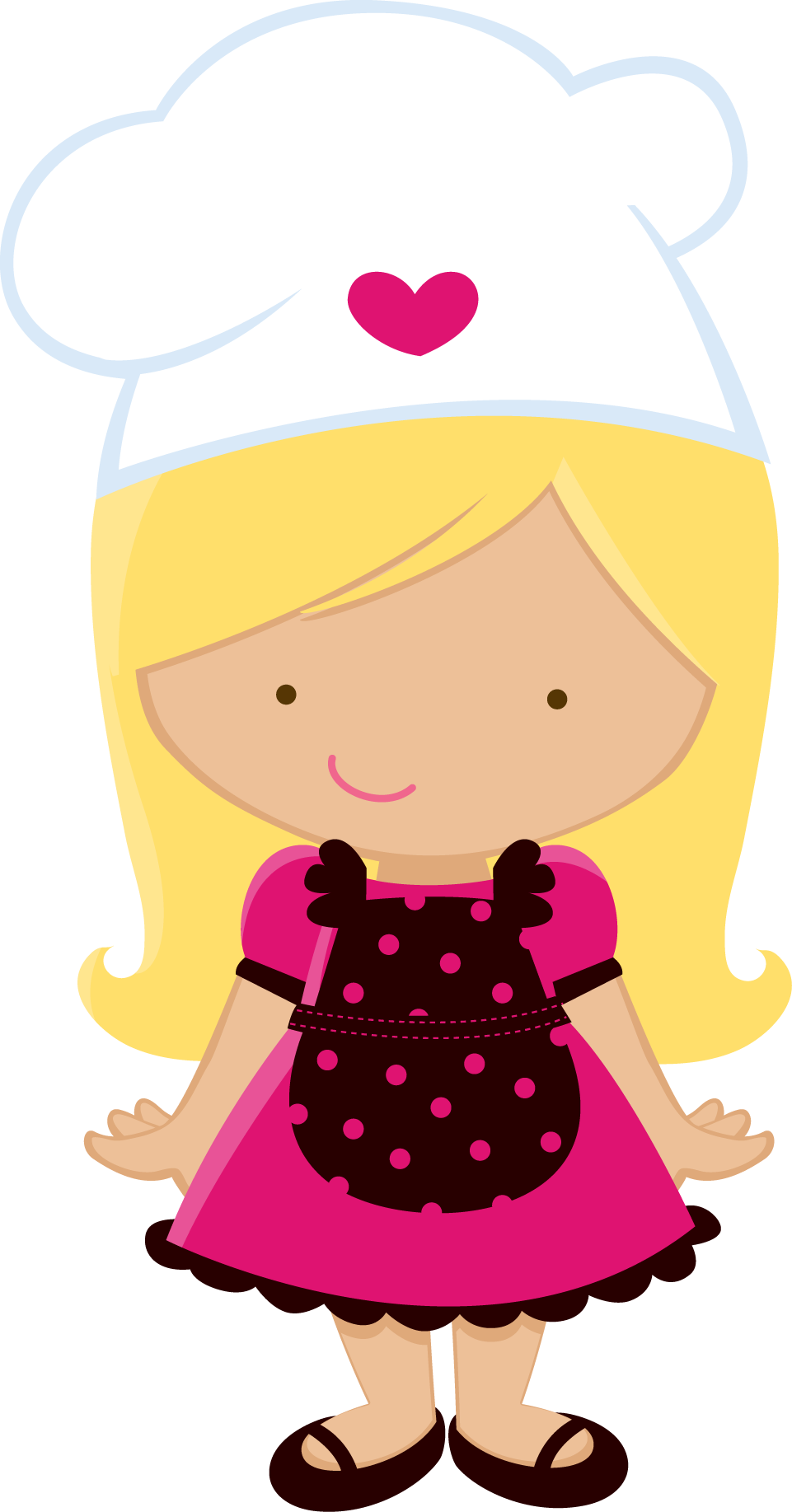 Cocinero Animado, Niños Bonitos, Fofuchas Planas, Imagenes - Menina Chefe De Cozinha Desenho (961x1835), Png Download