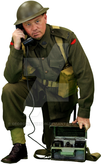 Australian Wwii By Georgina - Australian Soldier Ww2 Png (400x595), Png Download