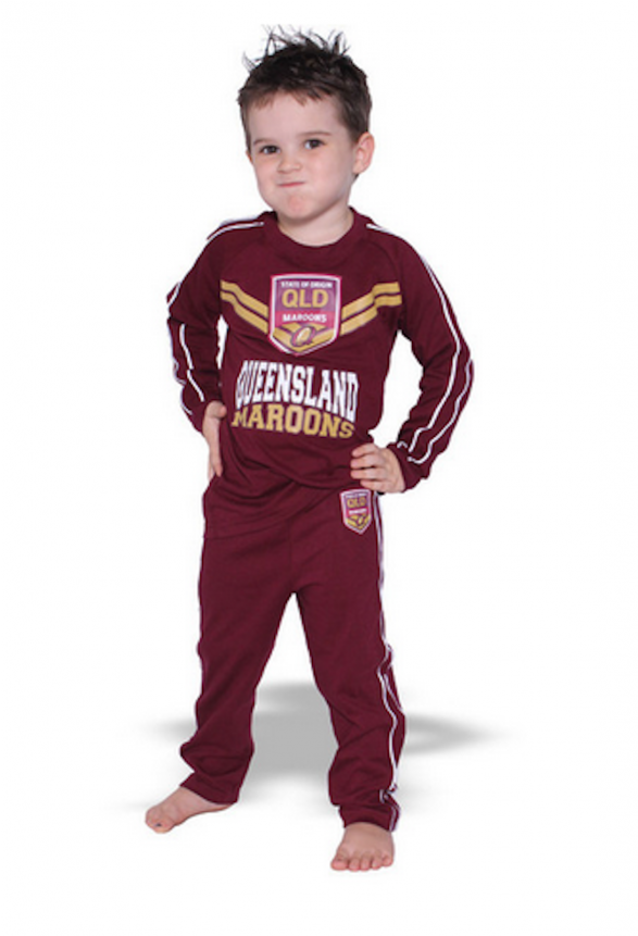 Queensland Origin Footysuit Pajamas - Child (800x860), Png Download