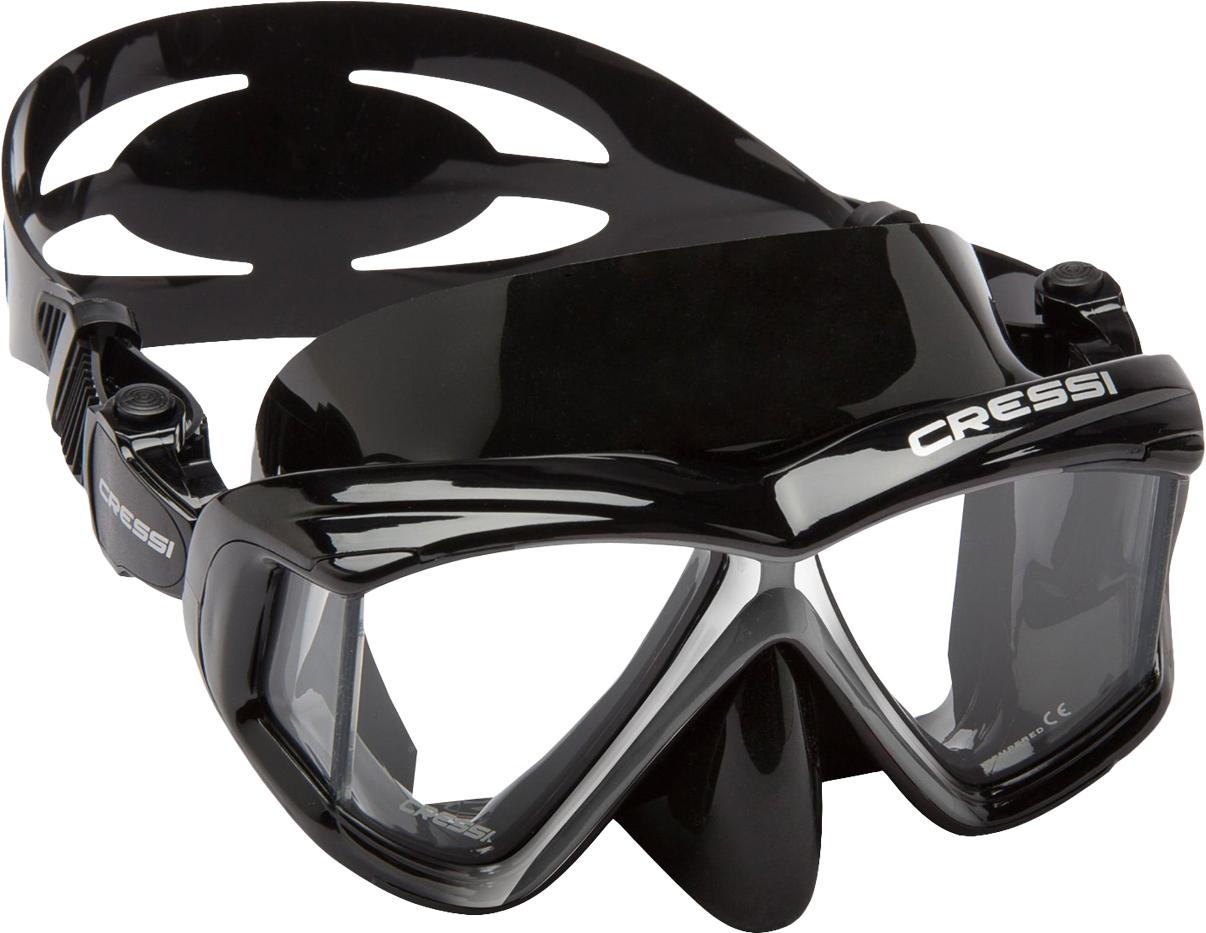 Diving Mask Png Transparent Image - Cressi Pano 4 (black-silver) (1312x1020), Png Download