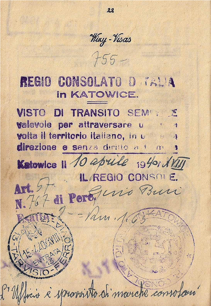 Ww2 Life-saving Visa - Ww2 Exit Visas (1517x1060), Png Download