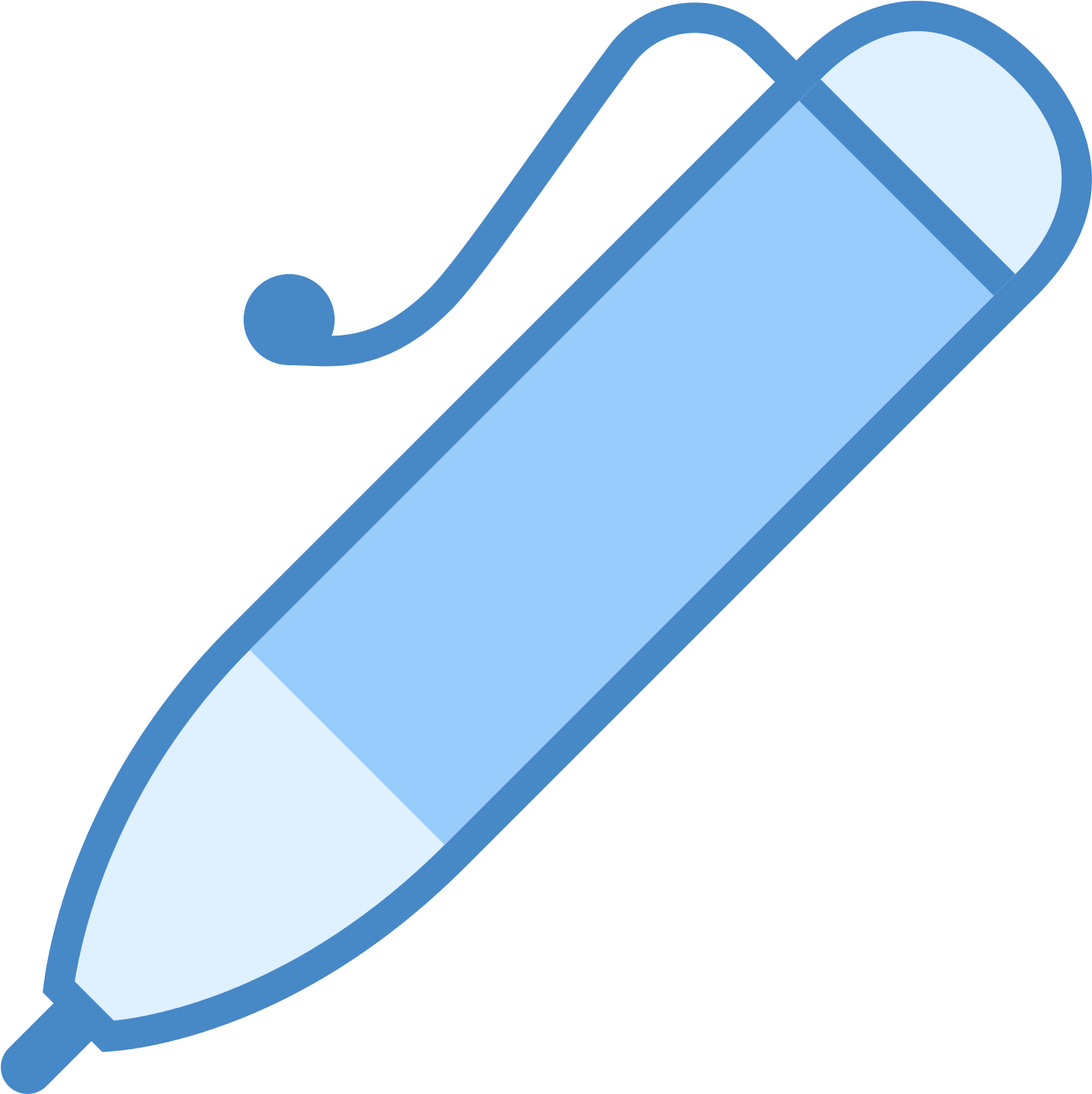 Ball Point Pen Icon - Pen Icon Blue (1600x1600), Png Download