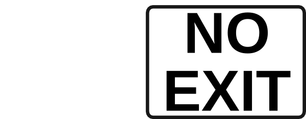 No Exit Sign 2 Svg Clip Arts 600 X 233 Px (600x233), Png Download