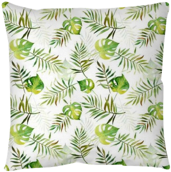 Seamless Pattern With Watercolor Tropical Leaves - Illustration (400x400), Png Download