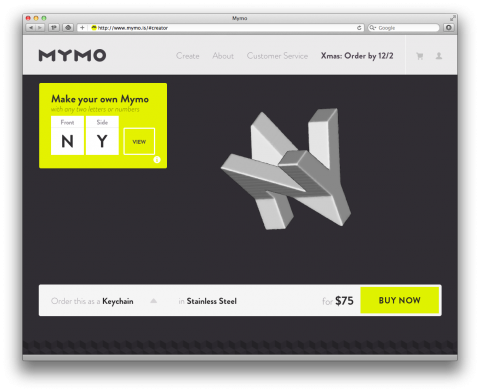 Mymo Is Bringing Personal Monograms Back, But With - 3d Printed Typography (480x392), Png Download