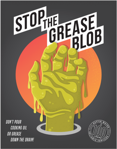 Stop The Grease Blob (1000x540), Png Download
