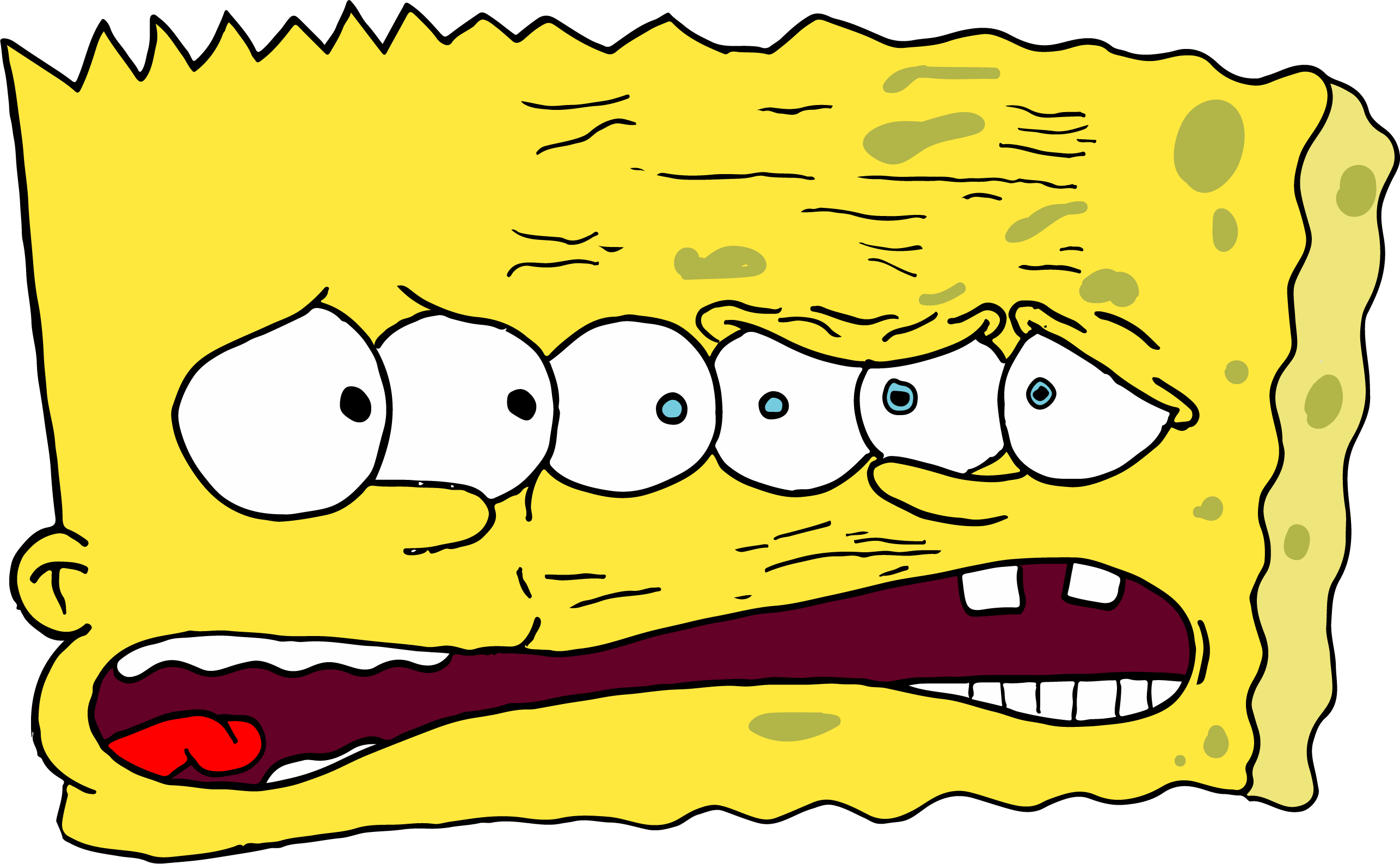 Bart Bob Or Sponge Bart - Sticker (2572x1588), Png Download