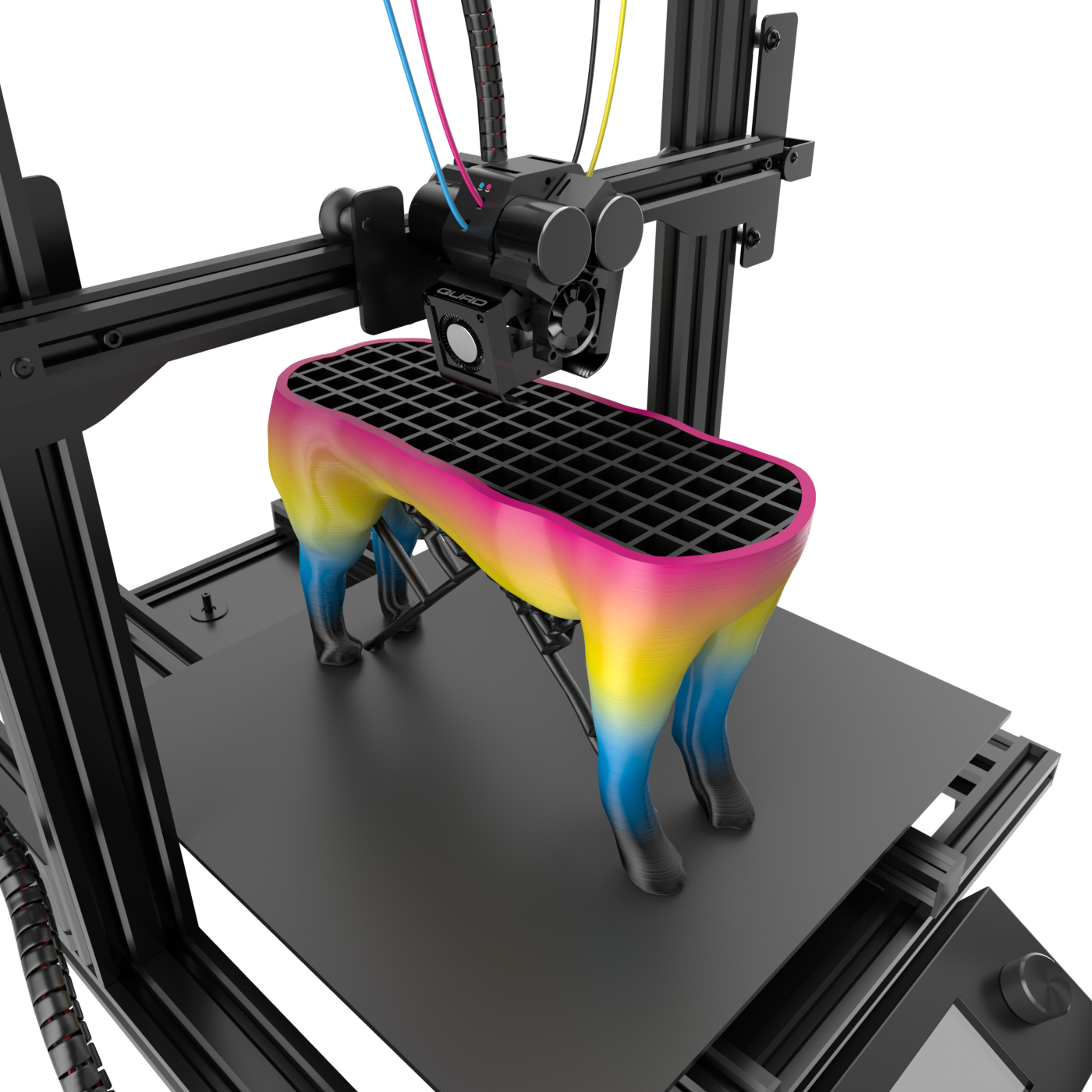 Versatile 3d Printer That Puts Potential In Your Hands - 3d Printing Many Colors (1400x1400), Png Download
