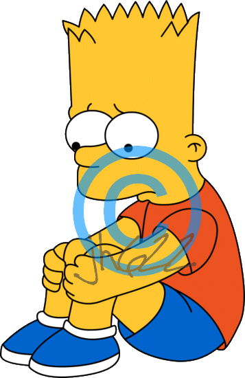 Sad Bart Png Clip Art Transparent Library - Sad Bart Simpson Png (357x550), Png Download