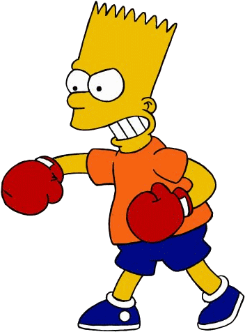 The Simpsons What Sport Do You Thin Bart Simpson Should - Bart Simpson Boxing (371x498), Png Download