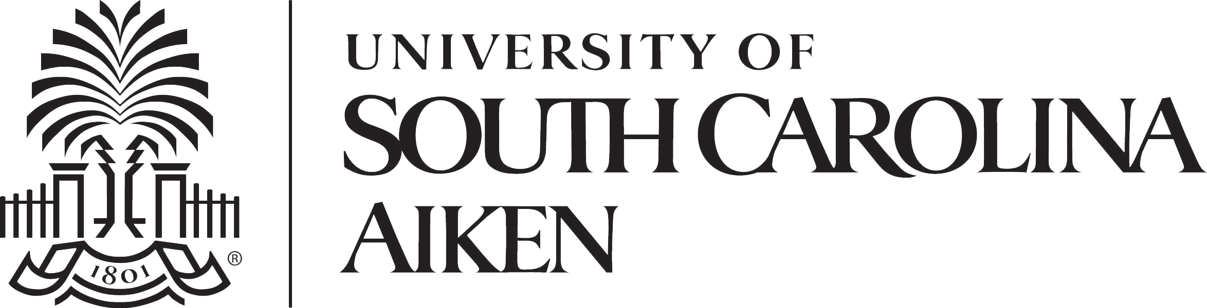 University Logo Linear Black High Res - University Of South Carolina Aiken Logo (2348x600), Png Download