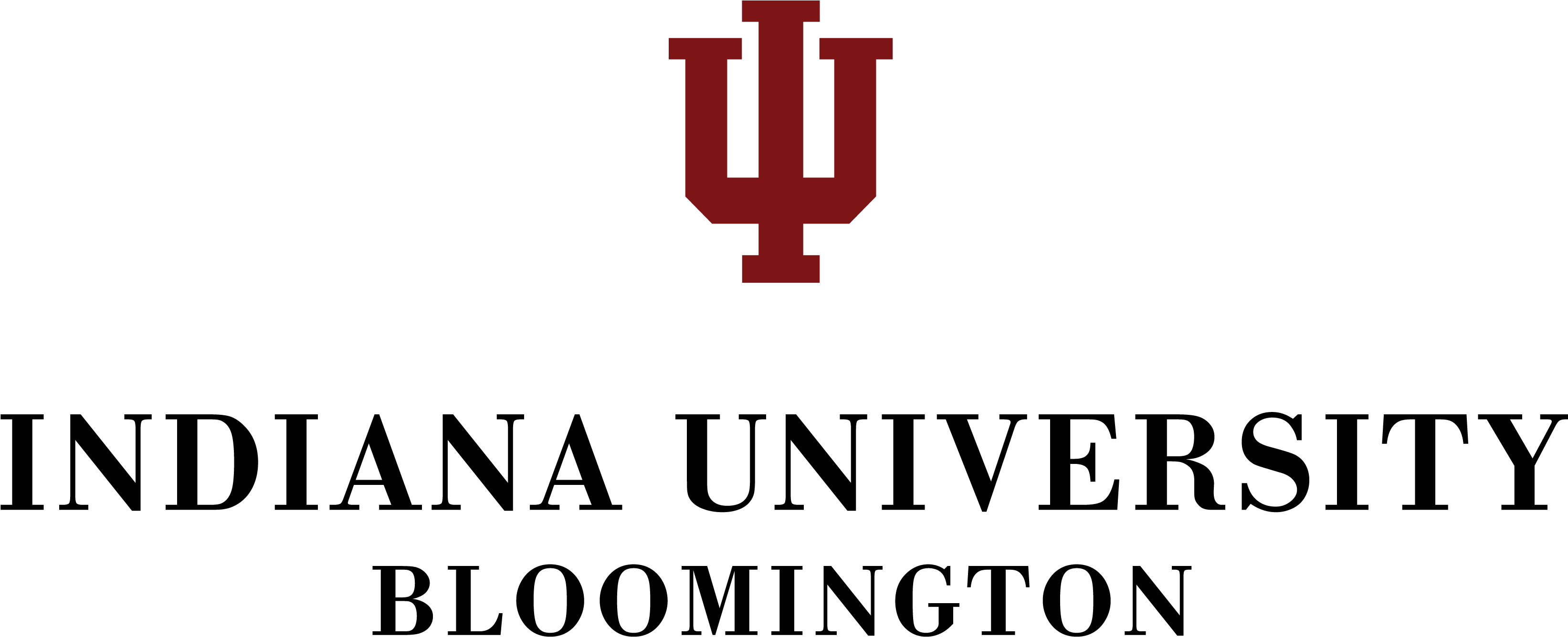 Studying Big Data At Iu Bloomington - Indiana University Logo Black And White (3373x1484), Png Download