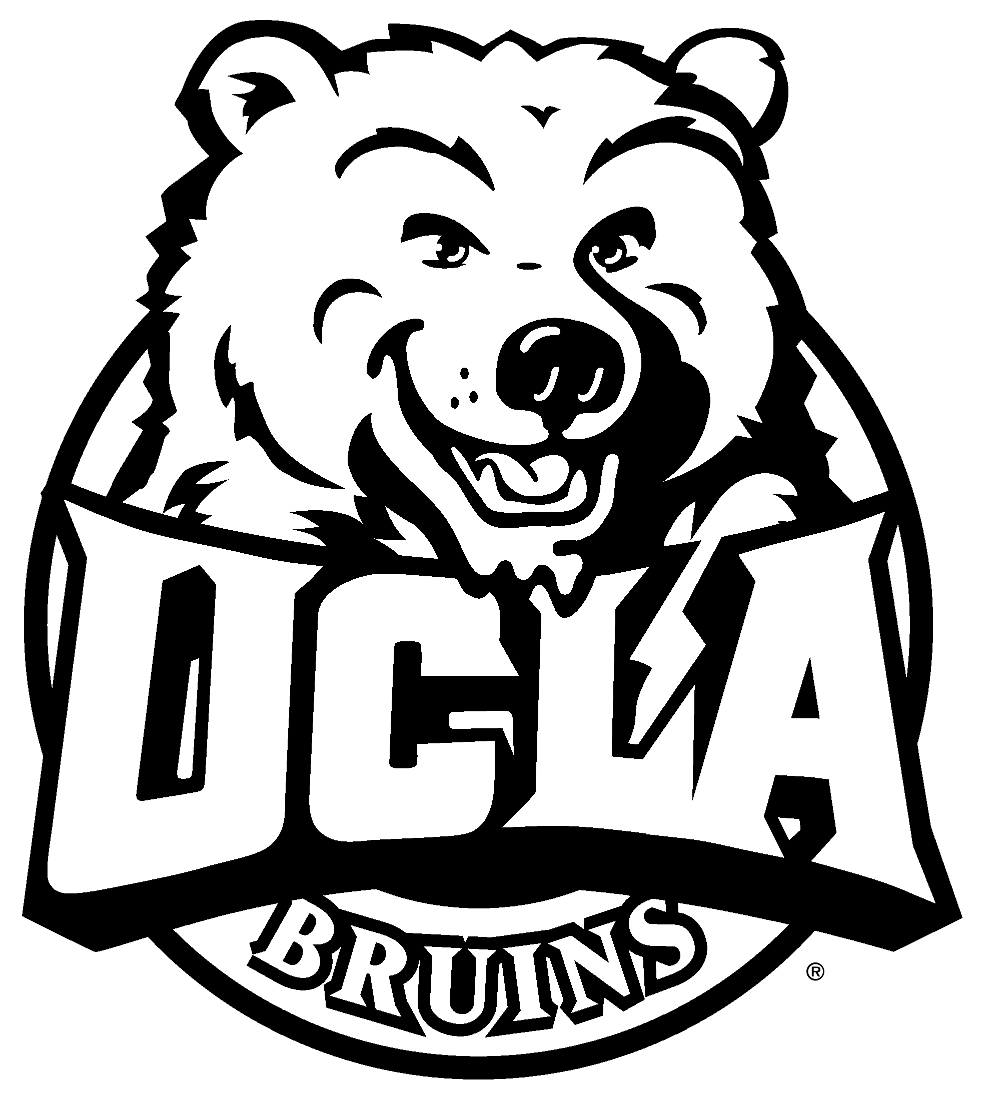 Ucla Bruins Logo Black And White (2400x2400), Png Download