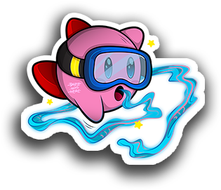 Image Of Kirby Swim Sticker - Kirby Swim (576x576), Png Download