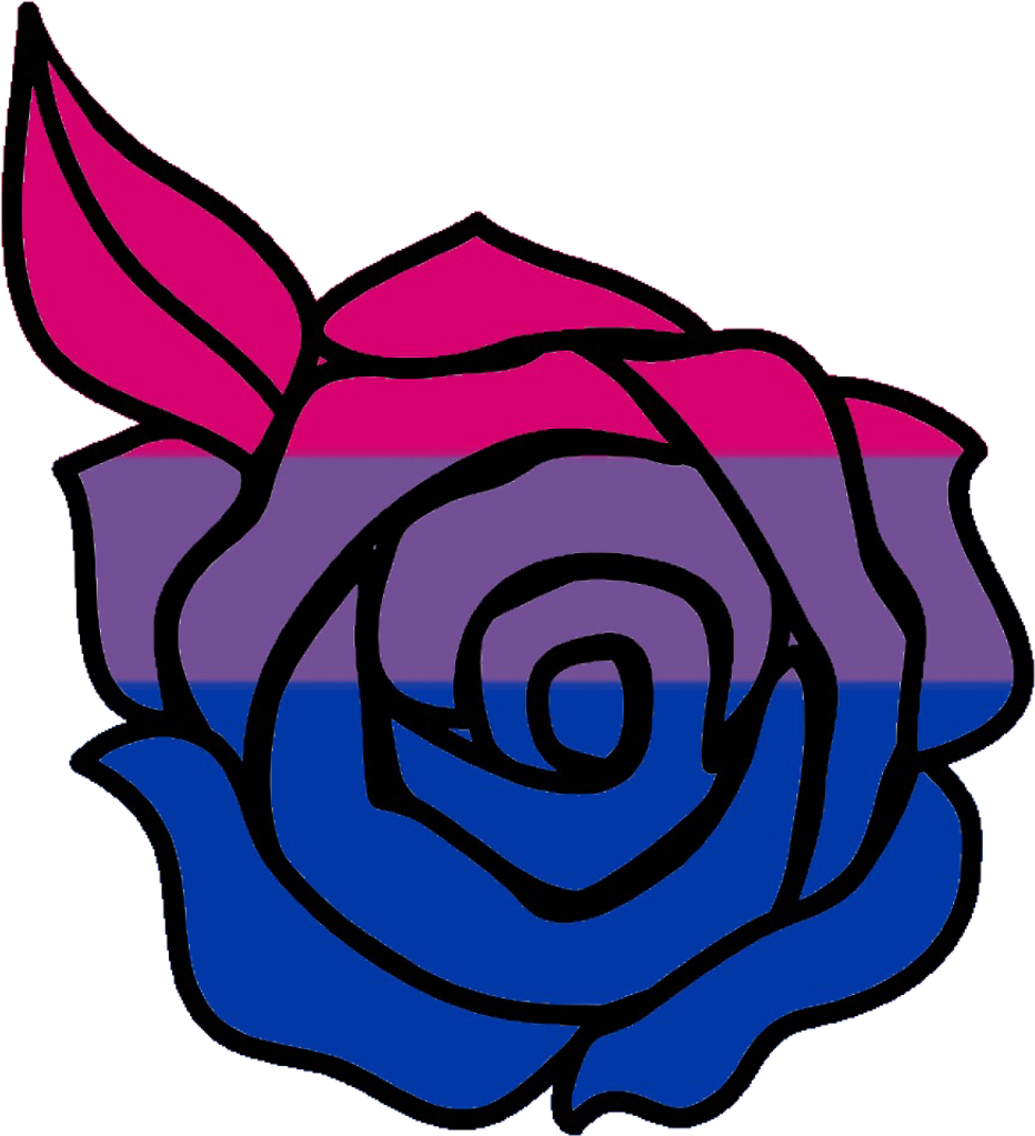 Bisexual Bi Pride Rose Lgbt Queer - Rose Clip Art (1024x1024), Png Download