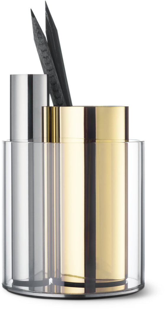 Funno Is A Pencil Sharpener Machined From A Solid Block - Beyond Object - Penpo Desk Organiser - Gold & Silver (1162x1200), Png Download