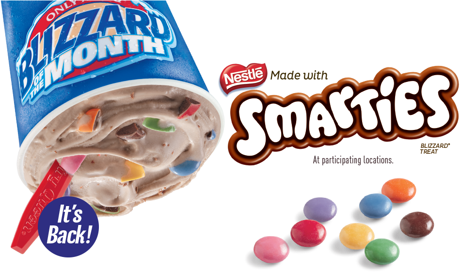 Next Week At Dairy Queen Canada You Can Enjoy Your - Dairy Queen Smarties Blizzard (960x630), Png Download