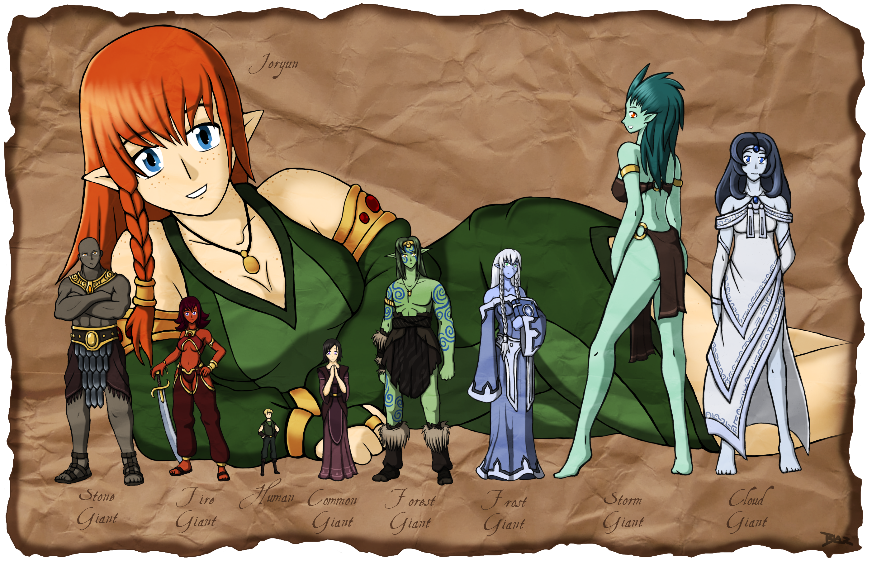 Giants Svg Drawing - Deviantart Fantasy Female Giant (2800x1800), Png Download