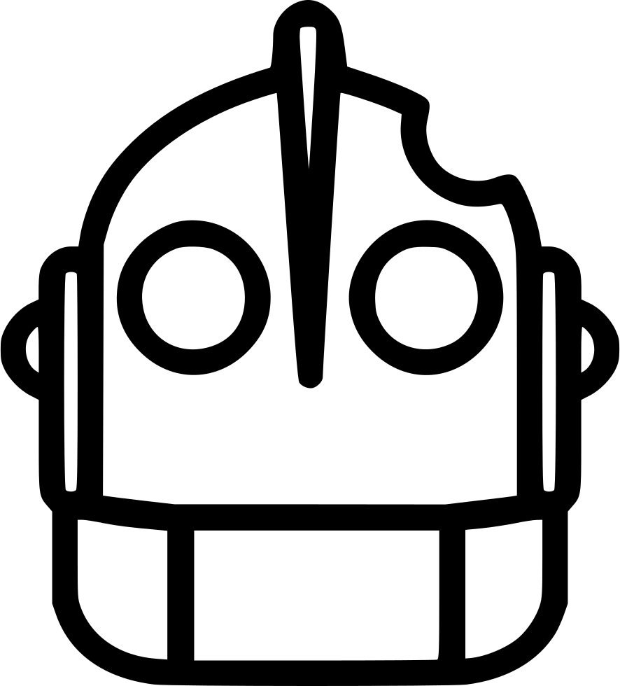 Iron Giant Comments - Iron Giant Black And White (886x980), Png Download