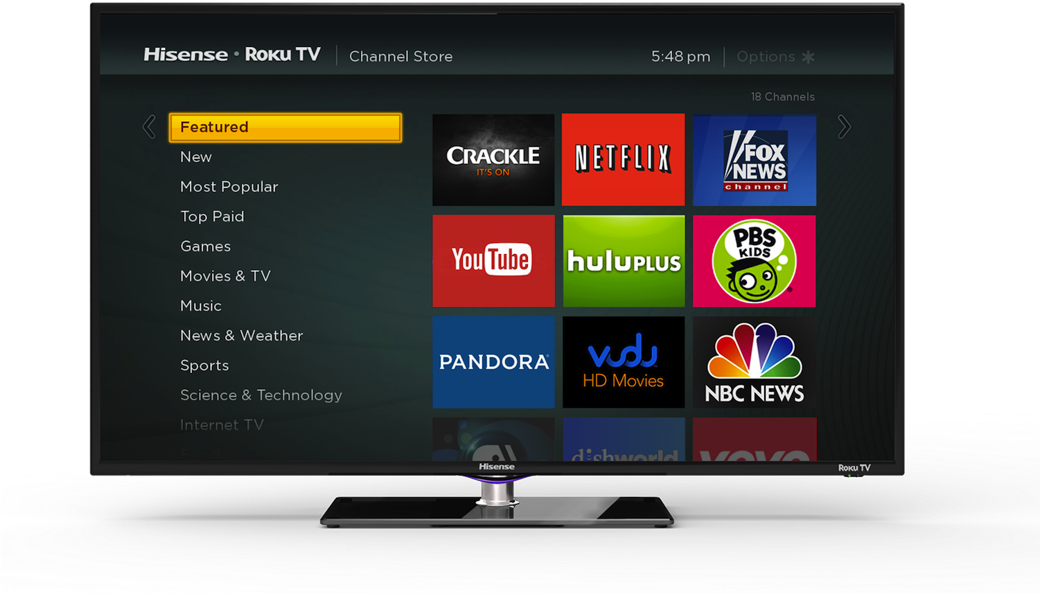 Furthermore, The Roku Tv Can Be Controlled Via Mobile - N App Store Hisense Smart Tv (1500x904), Png Download