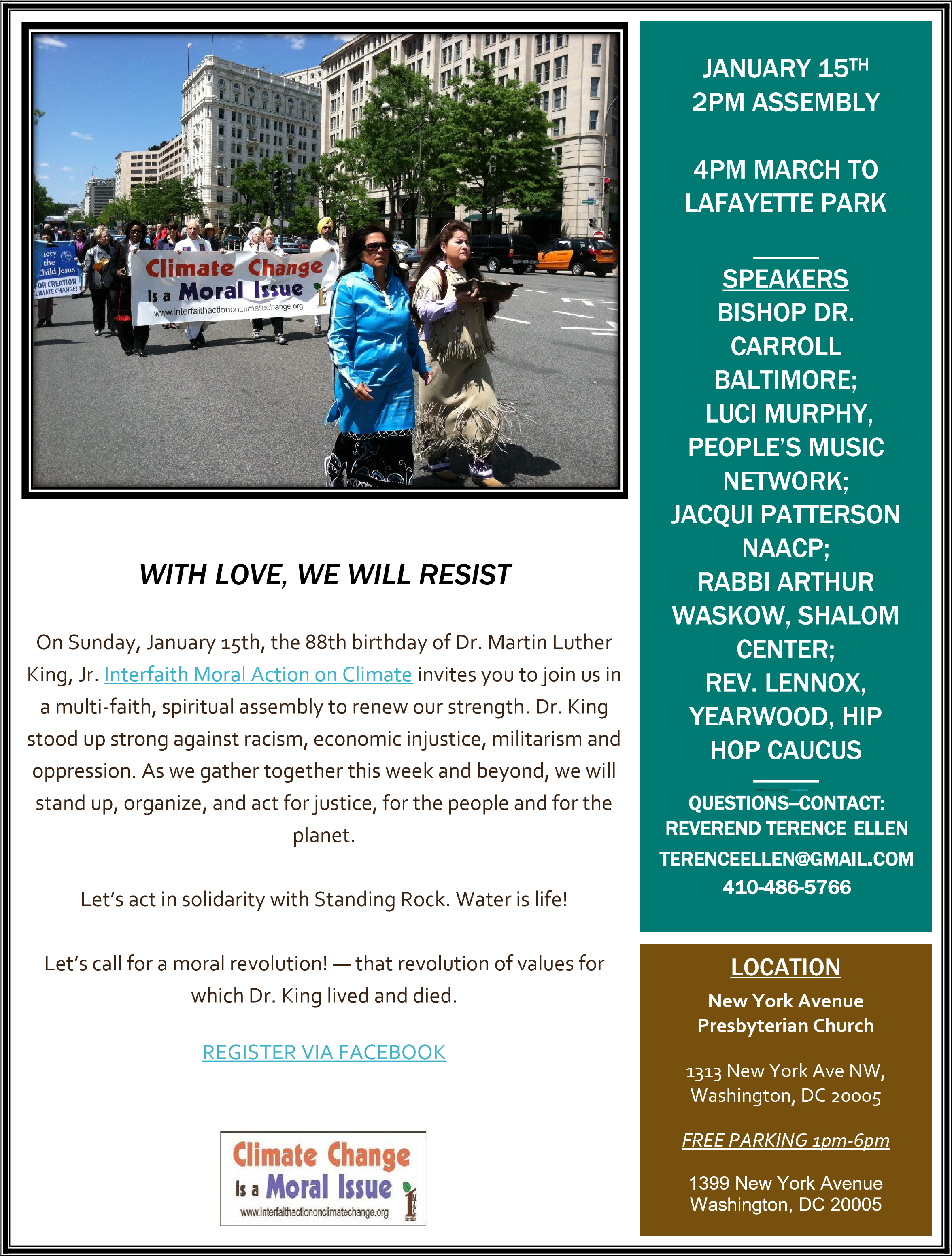 Interfaith Moral Action On Climate Mlk, Jr - Brochure (2352x3103), Png Download