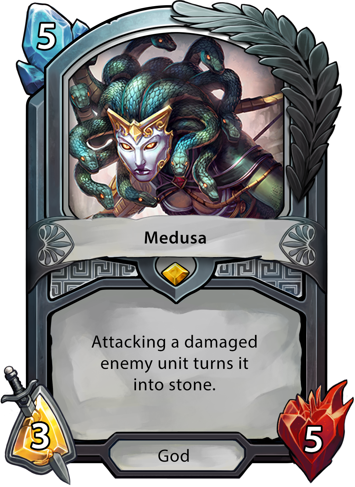 Poseidon Greek God Card (376x515), Png Download