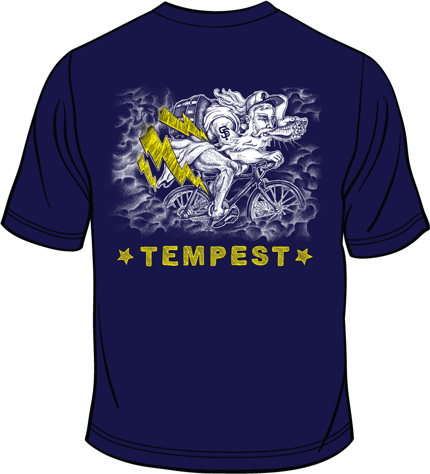 Tempest Poseidon Biker Tee (909x1000), Png Download