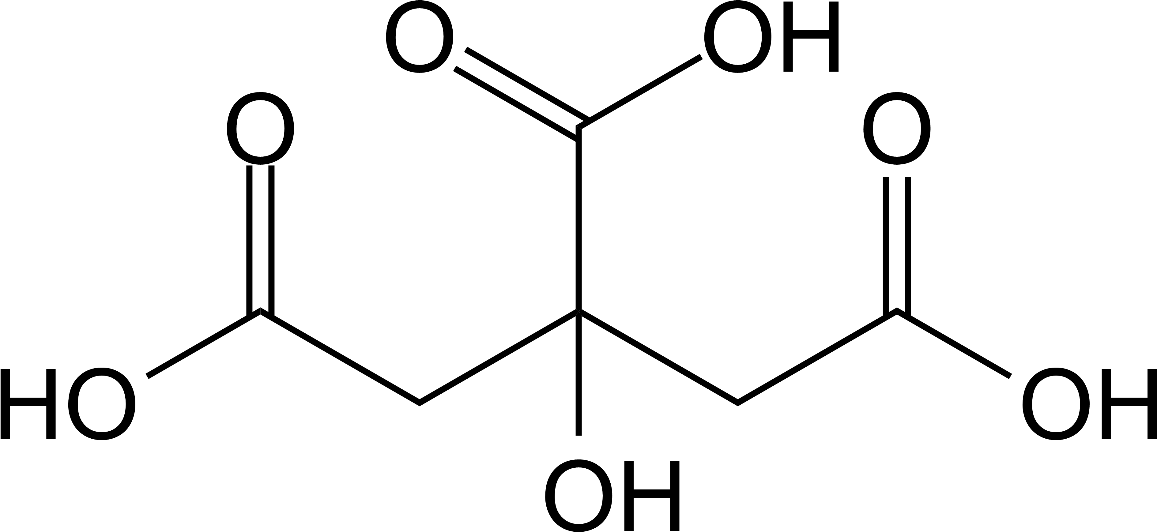 Citric Acid - Citric Acid Structure (3866x1815), Png Download
