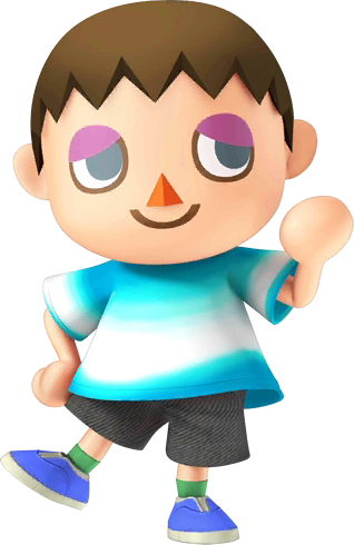 Super Smash Bros - Animal Crossing Villager Boy (318x490), Png Download
