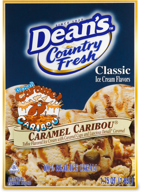 Dean's Country Fresh Classic Caramel Caribou Ice Cream - Deans Country Fresh Black Walnut Sq (547x900), Png Download