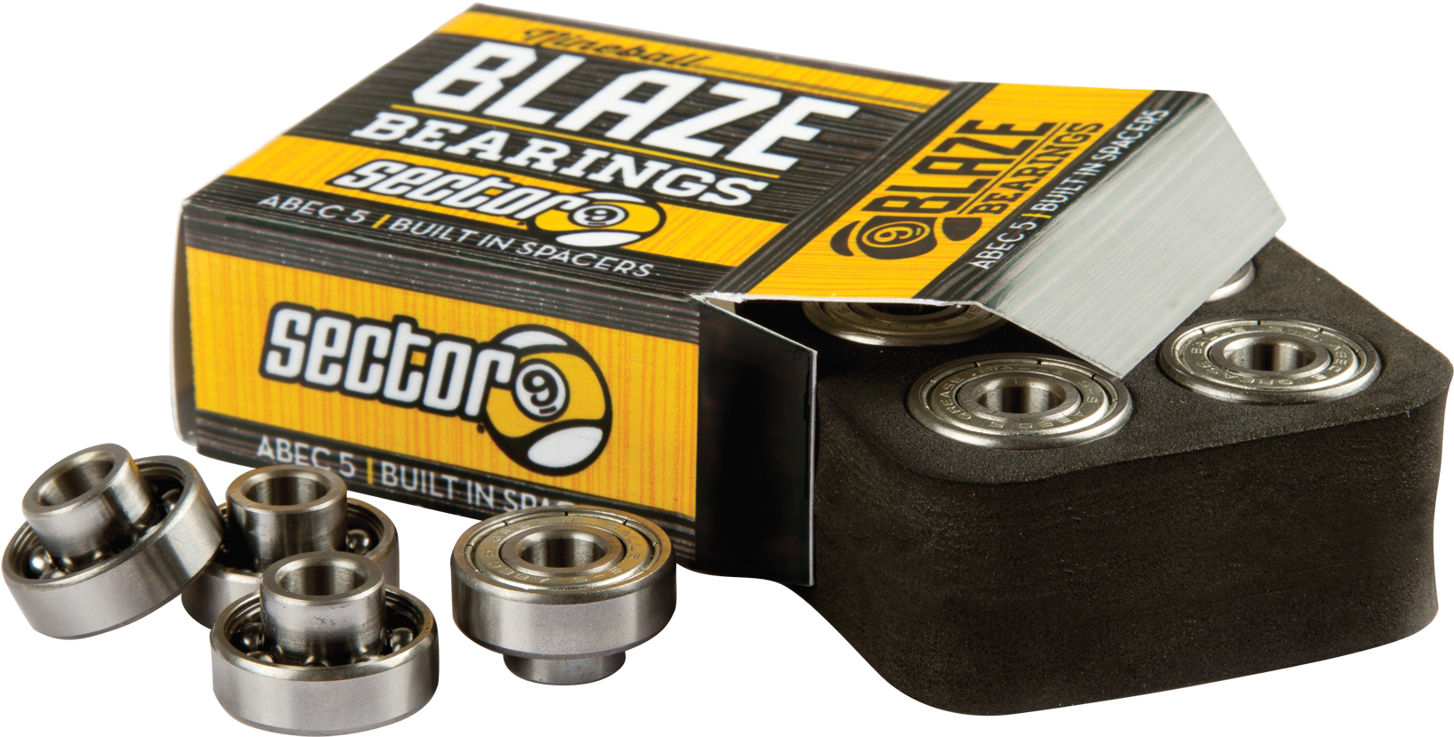 Blaze Bearing Set - Sector 9 Blaze Abec 5 Skateboard Bearings (1800x1800), Png Download