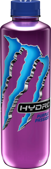 Monster Hydro Energy Sports Drink, Purple Passion , - Monster Hydro Purple Passion Flavor (212x700), Png Download