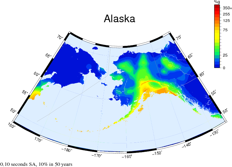 Png - Alaska Earthquake Hazard Map (863x597), Png Download
